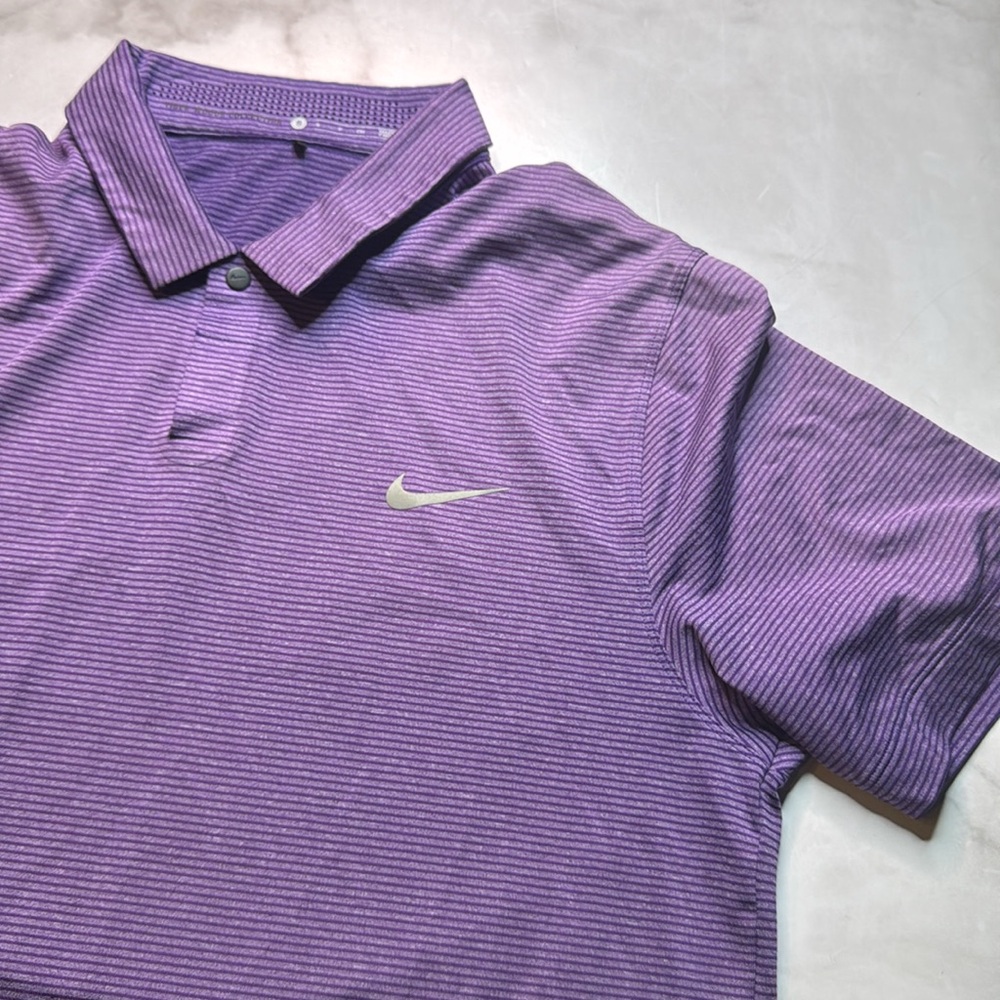 Nike Tiger Woods Collection Purple Striped Polo